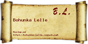 Bohunka Lelle névjegykártya
